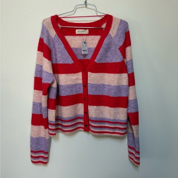 NWT Free People School Girl SoftSpun Striped Cardi Size XL - Picture 9 of 14